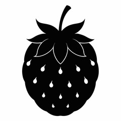 Black Thimbleberry Fruit Minimalist Vector Art