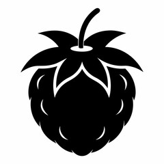 Black Thimbleberry Fruit Minimalist Vector Art