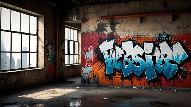 Cool graffiti-style wallpaper with urban elements