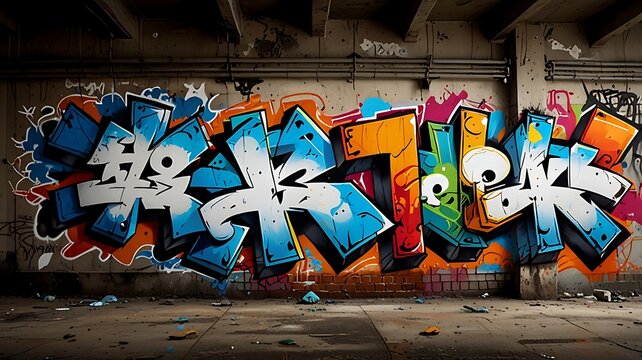 Cool graffiti-style wallpaper with urban elements