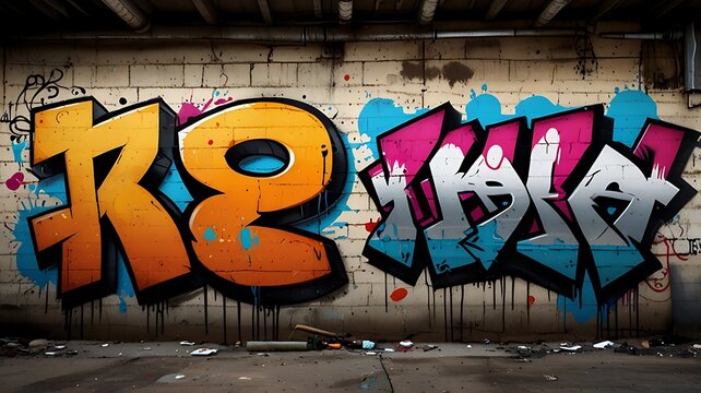 Cool graffiti-style wallpaper with urban elements