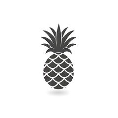 Obraz premium pineapple icon simple white background vector