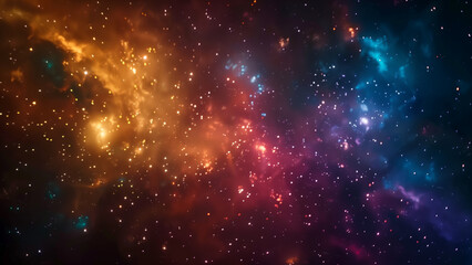 Fototapeta premium background abstract illustration of cosmic, colorful nebula with sparkling stars