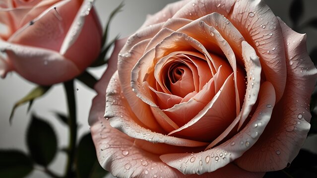 Detailed sketch of a blooming rose