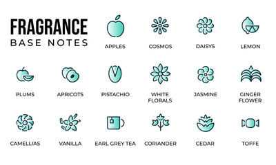 Vector icons fragrance notes perfume