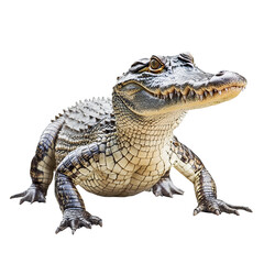 Naklejka premium American Alligator in the Wild: An American alligator, its armored body and keen eyes fixed ahead, showcases the power of nature, a magnificent creature of the wetlands and wild.
