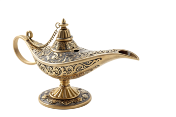 magic aladdin genie lamp isolated on white background PNG