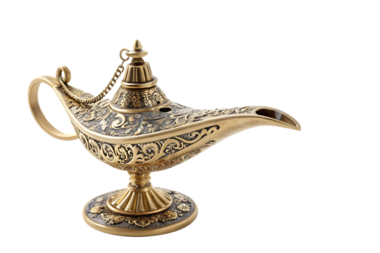 magic aladdin genie lamp isolated on white background PNG