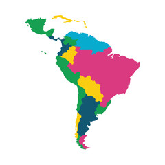 colourfull Map of latin America