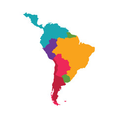 colourfull Map of latin America