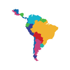 colourfull Map of latin America