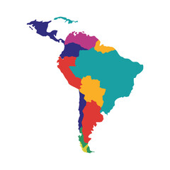 colourfull Map of latin America