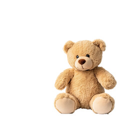 brown teddy bear toy plush soft isolated on a white background