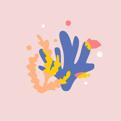 Abstract modern posters in Matisse style. Contemporary print with nature-inspired, irregular cutouts shapes. Retro wall decor paintings with floral