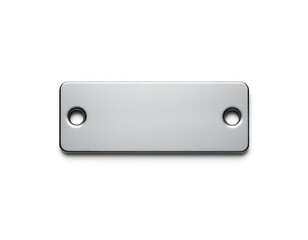 Fototapeta premium Empty metal silver label tag for brand isolated on white background
