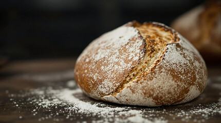 Sourdough Bread on a Rustic Wooden Background with Warm Lighting for National Sourdough Bread Day