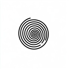 Abstract Black Spiral Design in Circular Form