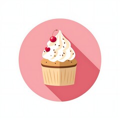 cupcake icon simple white background vector