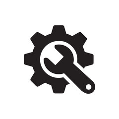 Gear icon. Gear Settings symbol, cogwheel. Functions symbol. Settings icon vector Illustration