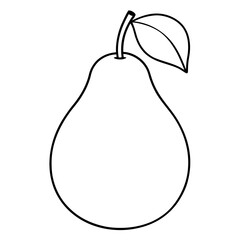 Elegant Indian Wild Pear in Single-Line Vector Illustration