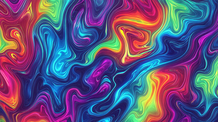 Obraz premium Bright Rainbow Gradient with Flowing Abstract Wavy Lines