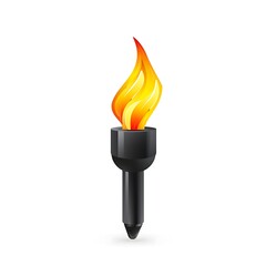 torch icon simple white background vector