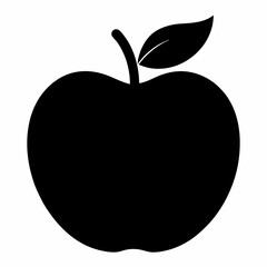 Elegant Velvet Apple Silhouette Vector