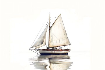 Fototapeta premium sailboat icon simple white background vector
