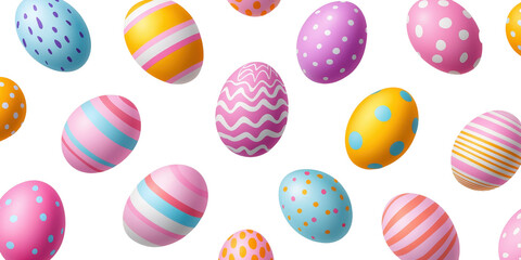 Pastel Easter Eggs Seamless Pattern Design