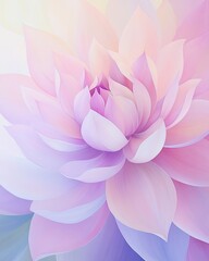 Pastel lotus flower in soft bloom, elegant pastel lotus with layered petals in calming pastel lotus artwork for spiritual pastel lotus wall art and wellness design