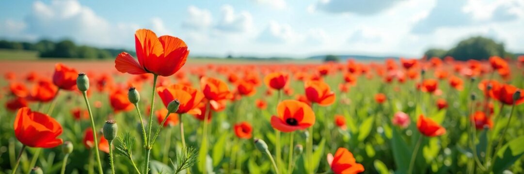Bl?hende Kornblumen und Mohn in einem Weideland, landscape, bloom