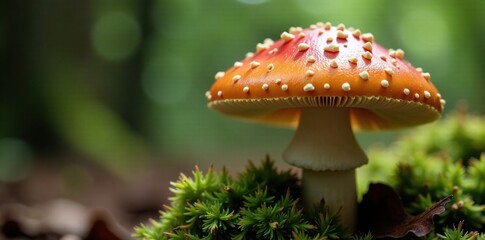 Obraz premium Closeup of a single mushroom cap with intricate gills, natural world, botanical, closeup