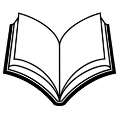 Minimalist Open Book Line Art for Vector Design