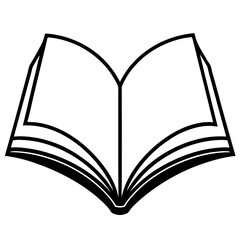 Minimalist Open Book Line Art for Vector Design