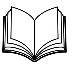 Minimalist Open Book Line Art for Vector Design