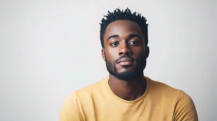 Obraz premium Confident African American Man Posing with a Calm Expression