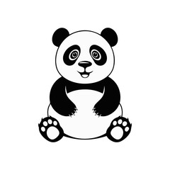 Big Panda Mascot Logo Vector Illustration