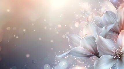 Delicate White Flowers with Soft Petals Against a Gentle Spring Background
