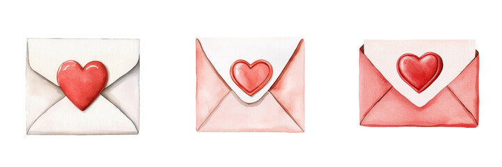 Valentine stationery featuring love letters with heart seals, perfect for romantic expressions