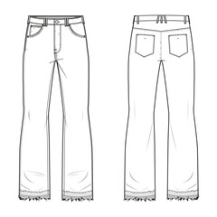 Denim pants mockup template clothing vector design