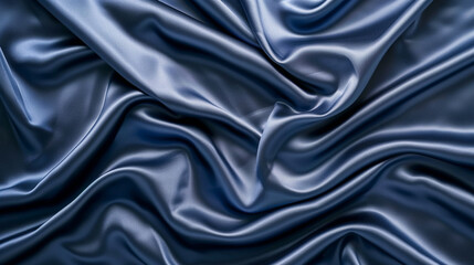 Fototapeta premium Silky fabric in a dark blue 