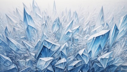 Obraz premium Stunning icy crystal formation in shades of blue depicting a frosty winter landscape
