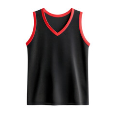 Sleek Black Basketball Jersey with Red Trim