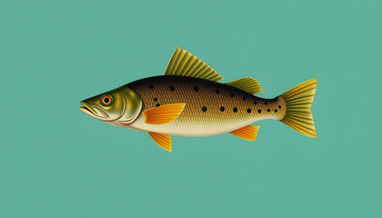 Fototapeta premium Histoire naturelle : Fish, pop-art, with white tones