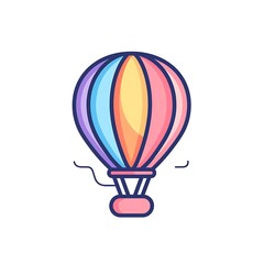 Fototapeta premium hot air balloon icon white background vector