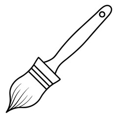 Minimalist Paintbrush Line Art Vector