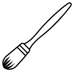 Minimalist Paintbrush Line Art Vector