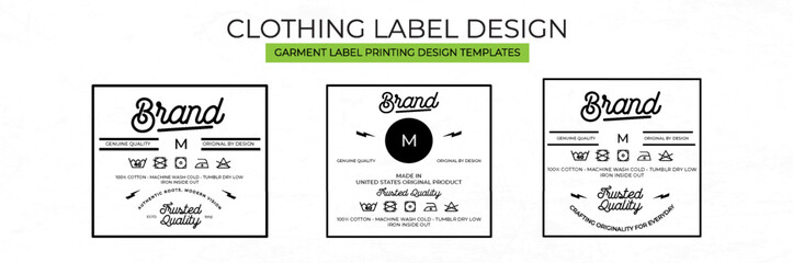 Clothing Label tag Templates Featuring Various style and Design