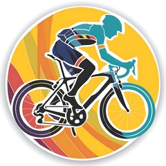 Naklejka premium cycling icon white background vector