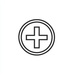 Obraz premium A Simple Cross Symbol Inside A Double Circle